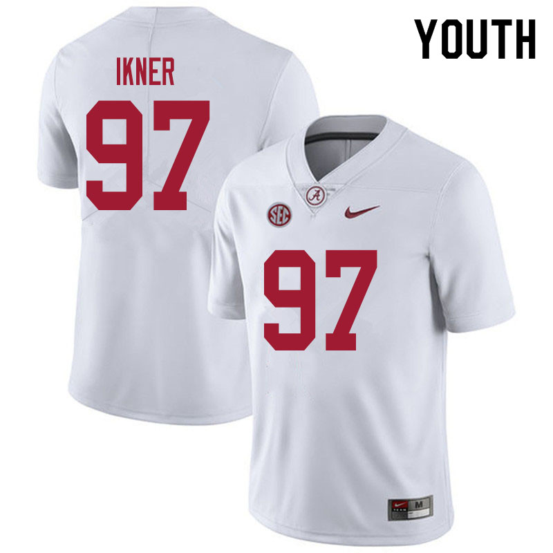 Youth #97 LT Ikner Alabama White Tide College Football Jerseys Sale-White